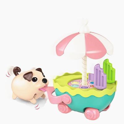 China 2022 NEW DESIGN DOG ICE CREAM CART ELECTRONIC TOY PET KIDS PLAY TOY SET PET WITH CAR 626 for sale