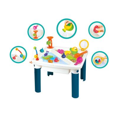 China NEW Hualian Design Plastic Summer Outdoor Sand And Water Table Plastic With Fishing Play Toys for sale