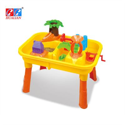 China Kids Amusement Toys Summer Sand And Water Playing Table With Chair And Beach Tools For Kids for sale