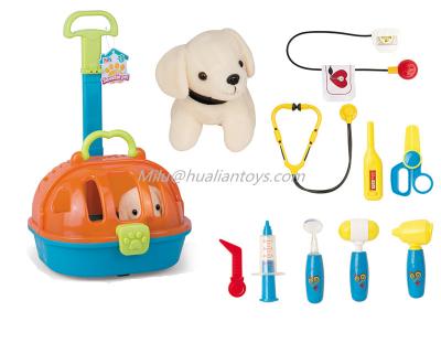 China 2021 New Product Plastic Dog Room With Doctor Play Set Children Trolley Crate Pet In Case for sale