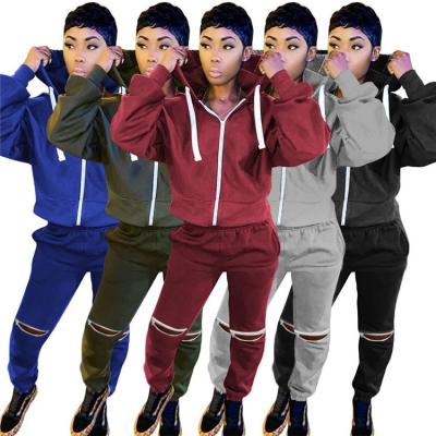 China P6625-new arrivals winter 2020 women's set two-piece sweat suits anti-static anti-static long sleeve women's sweat suits for sale