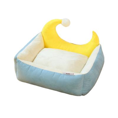 China Travel Comfortable Waterproof Plush Modern Washable Moon Train Cute Dog Beds Cushion Dog Cat Beds Cushion for sale