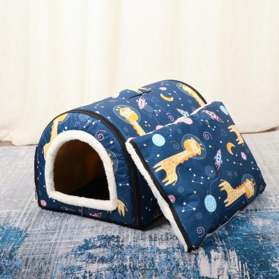 China Soft Warm Winter Cat Dog Travel Pet Cave Nest Bed Puppy Bedroom Sleep Cave for sale