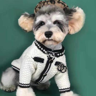 China Cute Stored Fashion Teddy Bear High Fashion Dog Clothes Wholesale Luxury 2021 Small Sweater Winter Dog Clothes for sale