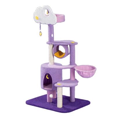 China New Design Cat Tower Paradise Sustainable Play House Luxury Pet Products Cat Tree Lined Sisal for sale