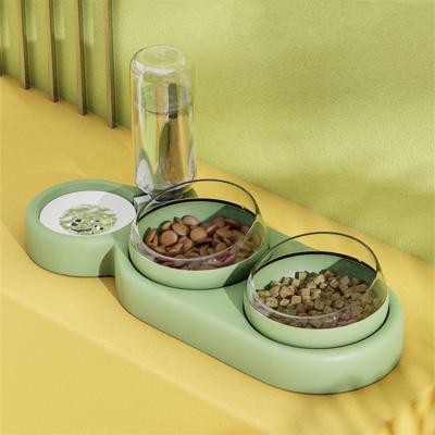 China New Design Custom Automatic Printed Rounded Cat Bowls Pet Food Water Feeder Double Sustainable Bowls for sale