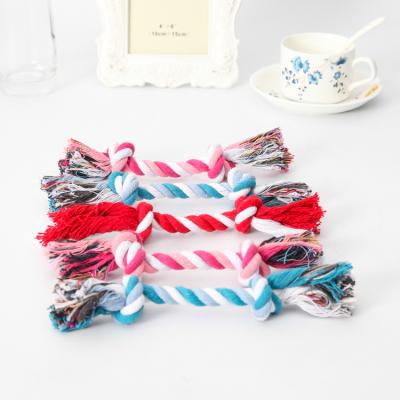 China Sustainable Cotton Rope Teether Dog and Cat Tug Toys Puppy Pet Supplies Rope Chew Dog Toy for sale