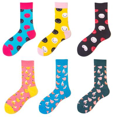 China Fashion Sweat-absorbent Happy Personality Cotton Long Sports Cotton Men Women Custom Socks for sale