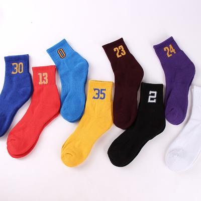 China New Sports Socks Half Terry Digital Athletic Socks Men's Anti-Skid Socks for sale