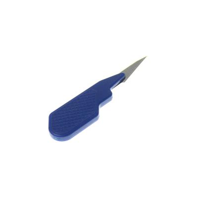 China Inch Knob Stainless Steel Disposable Scalpel Short Blade With Plastic Handle for sale