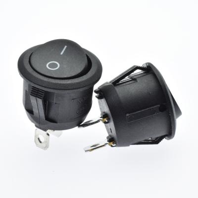 China Mini Round Rocker Switch On Off Power Switch 2 Speed ​​2Pin AC250V6A/10A125V Black Control Switch KCD1 KDC1 for sale