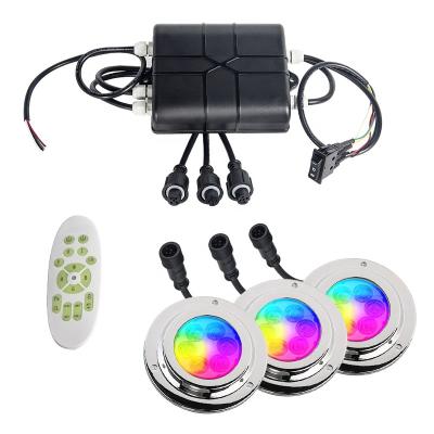 China Marine Boat Yacht Swimming Pool 316 RGBW 24W LED Multicolor Marine Yacht Boat Transom Underwater Lights Stainless Steel Swimming Pool for sale