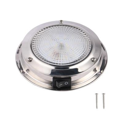 China Corrosion Resistance Marine Boat 4 Inch LED Navigation Dome Ceiling Light White / Red 8-30 Volts DC for sale