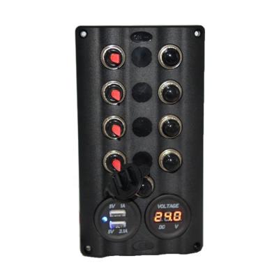 China Marine Boat Yacht 6 Gang 12V Marine Bus Yacht RV Trailer Boat Inverter Panel for sale