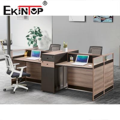 China Modern MDF 4 Person Workstation Call Center 4 People Double Office Partition for sale