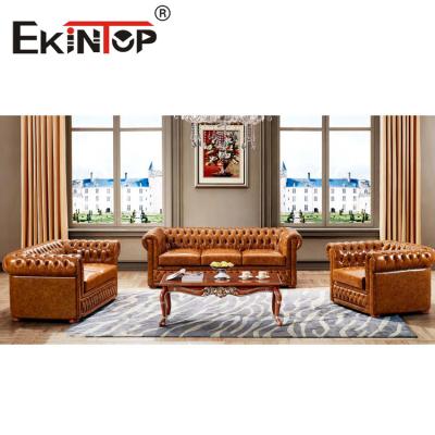 China Convertible Leather Chesterfield Sofa Set Living Room Sofa Set Furniture Low Price for sale