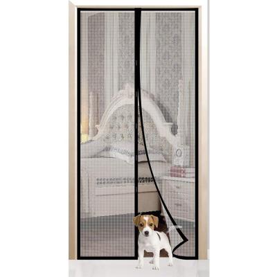 China Easy install/automatically close; washable; folded for storage magnet fly screen curtain fireproof fiberglass screen door with full sight loop and hook for sale