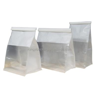 China Safety Good Quality Transparent Visible Eight Side Sealing Stand Up Food Bread Packaging Bag for sale