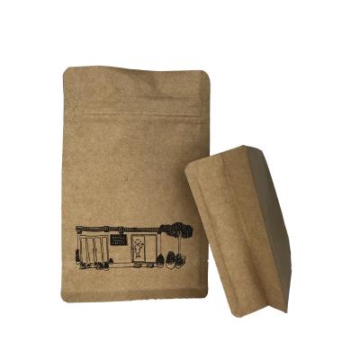 China Aseptic 200g 250g 500g 1000g Stand Up Kraft Paper Zipper Valve Coffee Bag for sale