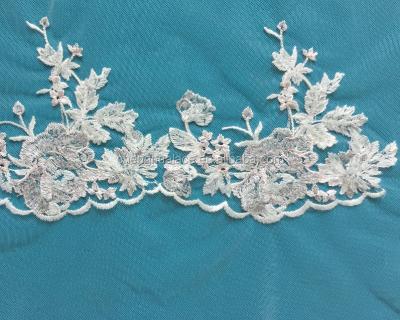 China Viable Best Selling Dress Lace Trimming Wedding With Sequin for sale