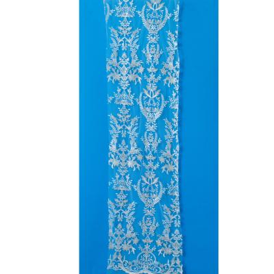 China Sustainable High Quality Sequins Border Trim Embroidered Fabric Lace For Wedding Dress for sale