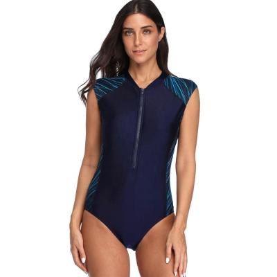 China Sports Swimwear One Piece Patchwork Anti-UV Slimming Swimwear For Girl Racerback Training Suit for sale