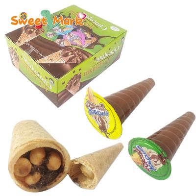 China Chocolate Snack Ice Cream Cone Shape Chocolate Jam Cookie Sweet Chocolate for sale