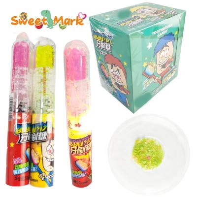 China Fruit Flavor Natural Halal Toothbrush Shaped Popping Candy Candy for sale