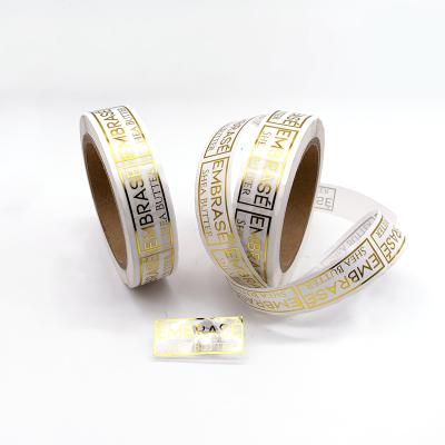 China Hot Stamping Self Adhesive Label Stickers Waterproof Scratch Gold Foil Transparent Round Packaging Printing for sale