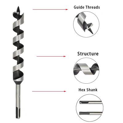 China Wood Drilling Wood Auger Bit 8 To 40mm Wood Twist Bit Auger Drill Bits Drilling Cut For Woodworking for sale