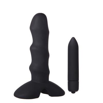 China Dingfoo Silica Waterproof Anal Toys For Men Women Silicone Anal Plug Vibrating Beads Prostate Massage Vibrator Long Butt Plug for sale