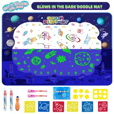 China Kids Gift 100*70cm Extra Large Size Glows In The Dark Aqua Magic Mat Drawing Board Doodle Educational Water Toys for sale