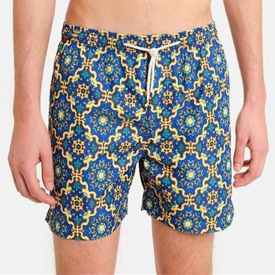 China Stylish Trending Breathable 3d Printed Loose Casual Shorts Plus Beach Mens Swimwear Quarter Waist Pants for sale