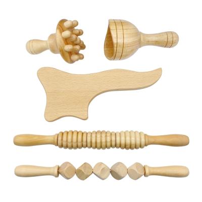 China Hot Selling Handheld Wood Massager Wooden Massage Tool Kit Therapy Massage Wood Tool Kit for sale