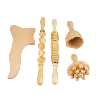 China Massage Therapy Wood Maderotherapy Massage Lymphatic Drainage Tool Kit For Reduces Deep Pain for sale