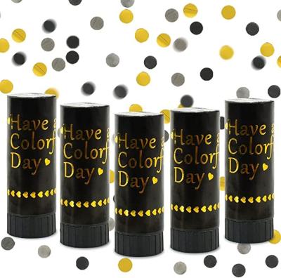 China Tin Mini Black Tube Confetti Cannon for Wedding Birthday Party Decoration Party for sale