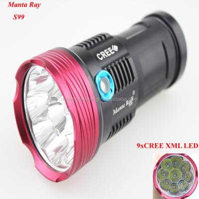 China Manta Ray S99 9xCREE XML 9000lm 3-Mode LED Camping Flashlight (1x18650/2x18650/3x18650/4x18650) for sale