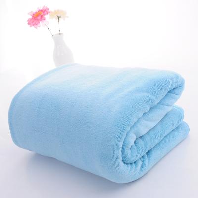 China Custom Made Blue Bamboo Kid Safe Towels 400g Soft Bath Towels 400g Safe Cotton 70x140 Child Safe Towel for sale