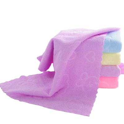 China Sustainable Custom 240gsm Knitted Microfiber Polyester Pure Towel Disposable Travel Towel 70*30cm Small Towels for sale