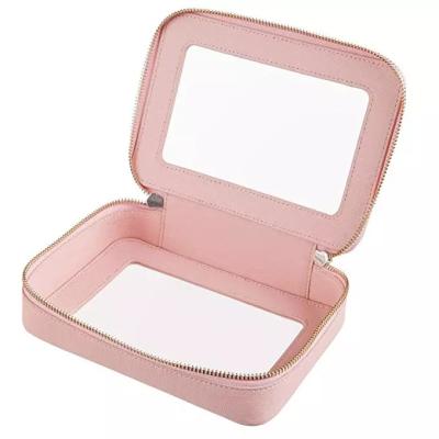 China Wholesale Fashion HZB-03 Makeup Bag Light Pink PVC Leather Cosmetic Box for sale