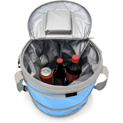 China BB-12 Travel Waterproof Folding Beer Can Drink Bag Insulated Thermal Noise Waterproof Up Open Cooler Bag for sale