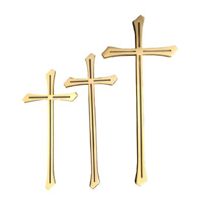 China Brass Crucifix Antique Bronze Brass Cross For Tombstone for sale