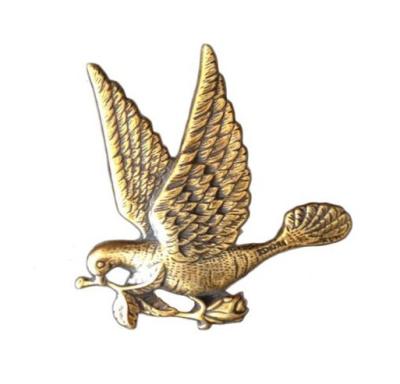 China brass brass bird with rose for tombstone decoration for sale