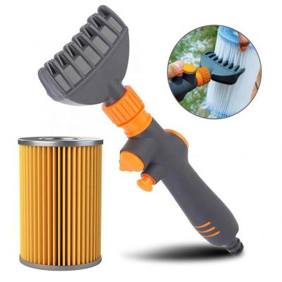 China Hand Held Type Hard Swimming Pool Filter Cleaner Brush Cleaner Tool Pool Accessories Villa Pool Clean Pool Tires for sale