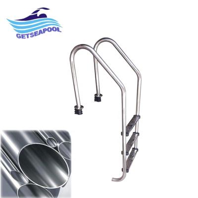 China Anti-Skid Pedal Pedal With Mat Pool 3 Steps Over Ground Stainless Steel Ladder for sale