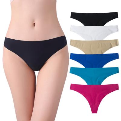 China Women Breathable High Quality Sexy Panties Ladies Ice Thong Seamless Silk Underwear for sale