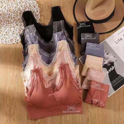 China Hot sale women QUICK DRY lace up bra set fashion lace sports bra panties set women underwear set for sale