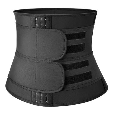 China Breathable Two Strap Black Double Waist Trainer Women Neoprene Corset Cincher Compression Belt Shapers for sale