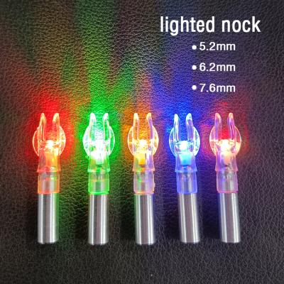 China Hunting Archery Hunting 5.2mm 6.2mm 7.6mm Lighted Nocks, Auto Led Lighted Arrow Nock Tails For Arrow Hunting for sale