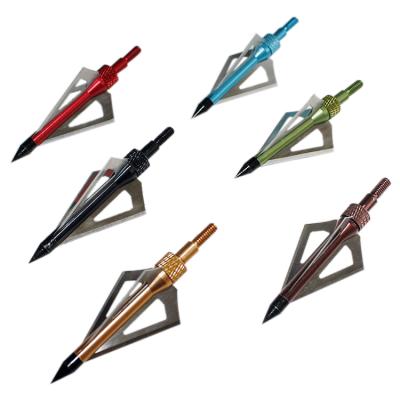 China 100Gr Durable Sharp Archery Broadheads 3 Blades Arrowheads Screw Point Hunting for sale